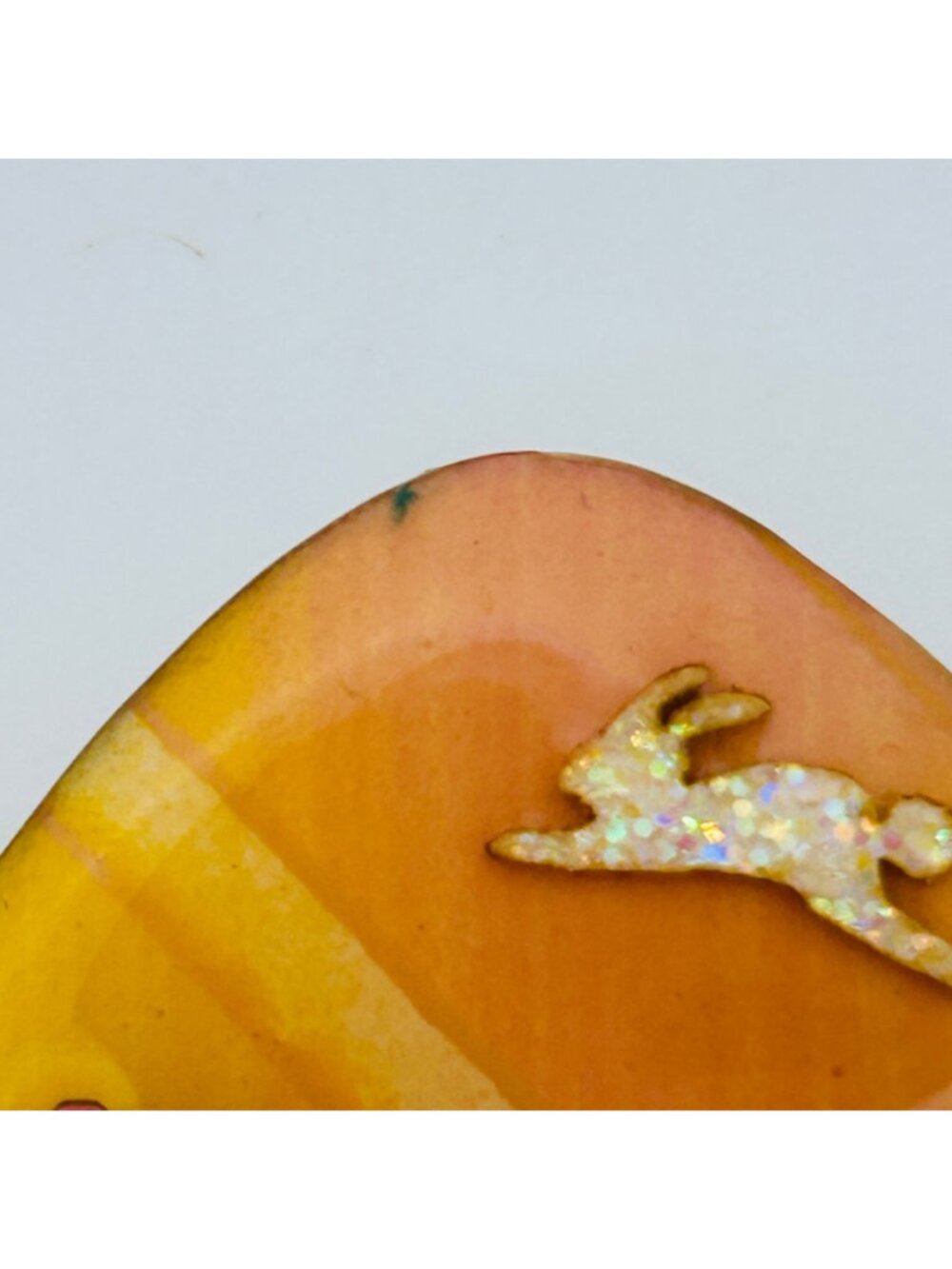 Vintage Lucinda Resin Easter Egg Brooch Pin Glitter House Bunny Rabbit Keepsake - Picture 6 of 13